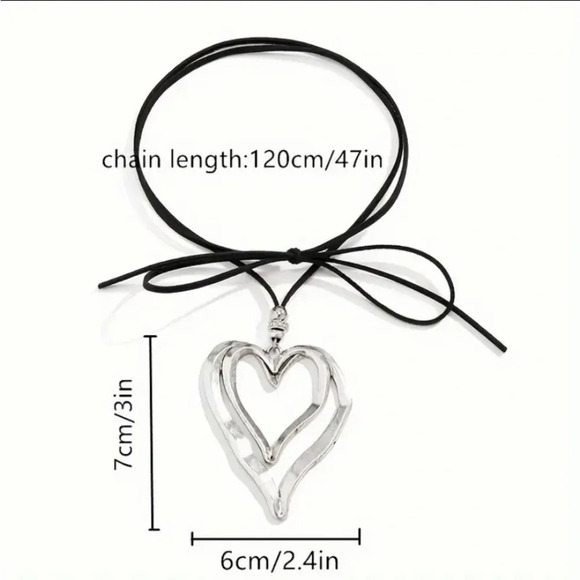 Heart Vintage Statement Pendant Necklace, Bohemian, Boho, Tribal - Picture 6 of 6